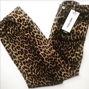 Zara High waisted leopard cheetah jeans